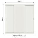 Ver imagem 3 de Guarda-Roupa Casal Madesa Reno 3 Portas de Correr Branco Cor:Branco