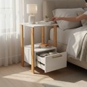 Ver imagem 2 de Mesa Auxiliar Escritório/mesa Cabeceira 100% Mdf 1 Gaveta 40cm Industrial F39 Pradel Móveis