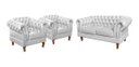 Ver imagem 1 de Sofá 2 Lugares Com 2 Poltronas Chesterfield Capitonê Dom Pedro - Couríssimo Branco