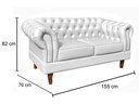 Ver imagem 7 de Sofá 2 Lugares Com 2 Poltronas Chesterfield Capitonê Dom Pedro - Couríssimo Branco