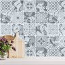 Papel de Parede Adesivo Cozinha Alta Temperatura Azulejo Moderno Cinza - 3