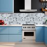 Papel de Parede Adesivo Cozinha Alta Temperatura Azulejo Moderno Cinza - 5