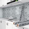 Papel de Parede Adesivo Cozinha Alta Temperatura Azulejo Moderno Cinza - 7