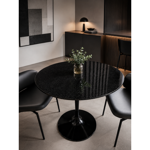Mesa de Jantar Saarinen Redonda 80cm - Mármore São Gabriel