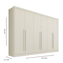 Guarda Roupa Valência 6 Postas 6 Gavetas Mdf - Mademarcs - 4