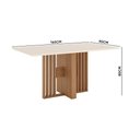 Ver imagem 4 de Mesa de Jantar 160cm 6 Lugares Canto Reto Leo Nature/Off White H02 - D'Rossi