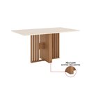 Ver imagem 3 de Mesa de Jantar 160cm 6 Lugares Canto Reto Leo Nature/Off White H02 - D'Rossi