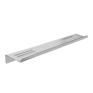 Prateleira Suporte Duplo para Banheiro Escovado Grega Aço Inox 40cm