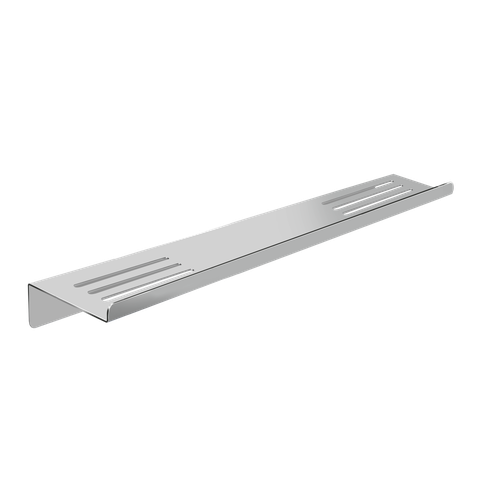 Prateleira Suporte Duplo para Banheiro Escovado Grega Aço Inox 40cm