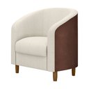Ver imagem 7 de Poltrona Decorativa 71cm Dolar Courino Marrom | Bouclé Suave Off White - Sallar Home