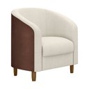 Ver imagem 1 de Poltrona Decorativa 71cm Dolar Courino Marrom | Bouclé Suave Off White - Sallar Home