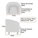 Ver imagem 5 de Poltrona Decorativa 71cm Dolar Courino Marrom | Bouclé Suave Off White - Sallar Home