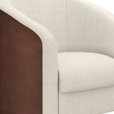 Ver imagem 6 de Poltrona Decorativa 71cm Dolar Courino Marrom | Bouclé Suave Off White - Sallar Home