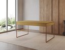 Ver imagem 1 de Mesa Industrial Filadélfia 120x75 Ferro Cobre Tampo Canela