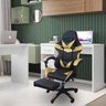 Cadeira Gamer Stillus Ergonômica com Apoio para Os Pés - Dourada - 8