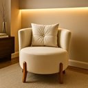 Ver imagem 2 de Poltrona Orgânica Curva Luna Veludo Bege - Montanaris Decor