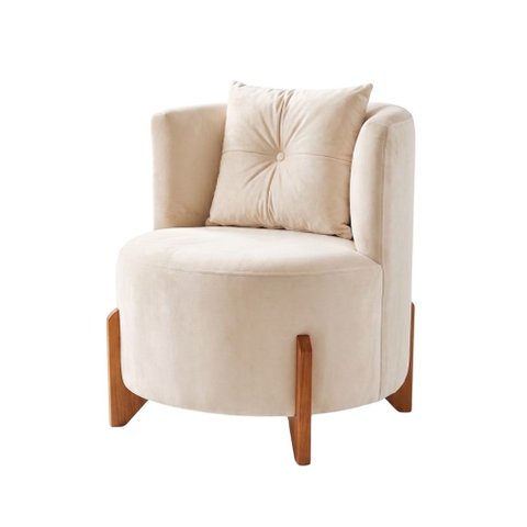 Poltrona Orgânica Curva Luna Veludo Bege - Montanaris Decor