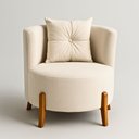 Ver imagem 1 de Poltrona Orgânica Curva Luna Veludo Bege - Montanaris Decor