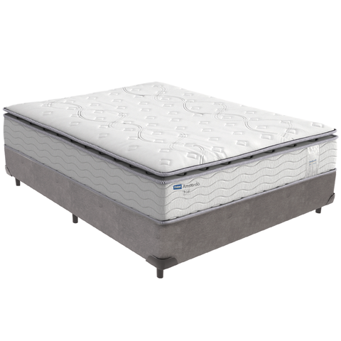 Cama Box e Colchão Amsterdã Molas Ensacadas Casal Probel: Cinza