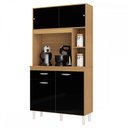 Ver imagem 2 de Cozinha Compacta Duda 4 Portas 1 Gaveta Damasco/Preto - Poquema