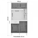 Ver imagem 3 de Cozinha Compacta Duda 4 Portas 1 Gaveta Damasco/Preto - Poquema