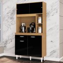 Ver imagem 1 de Cozinha Compacta Duda 4 Portas 1 Gaveta Damasco/Preto - Poquema