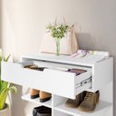 Ver imagem 7 de Sapateira Hall Entrada Sapatos 1 Gaveta e 8 Prateleiras Ágata Branco