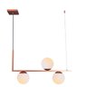 Lustre Pendente Jabuticaba Havana L3 Vidro Globo Leitoso Industrial Moderno E27 Cobre - 1