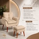 Ver imagem 4 de Kit 2 Poltronas Decorativo + Puff Opala para Apoio Aos Pés Bege