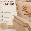 Ver imagem 5 de Kit 2 Poltronas Decorativo + Puff Opala para Apoio Aos Pés Bege