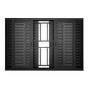 Ver imagem 2 de Veneziana 6 Folhas de Correr com Grade Alumínio Preto 100x120 Linha 25