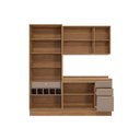 Ver imagem 3 de Kit Cozinha Modulada 4 Peças Botanic 1 Aéreo + Balcão + Cristaleira + 1 Complemento M656 Nogueira