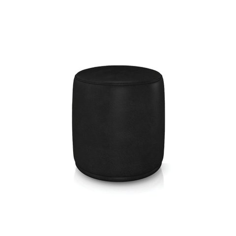 Puff Redondo Orgânico para Sala Malu Sintético Pu Preto M11 - D’Rossi
