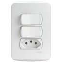 Ver imagem 1 de Conjunto 2 Interruptores Simples + 1 Tomada 2 Pinos + Terra 10 Amperes 250 Volts - S3b69050 - Schnei