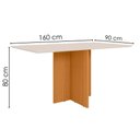 Ver imagem 3 de Mesa de Jantar Tampo sem Vidro 6 Lugares 160x90 cm Helo Freijo Off White Poliman
