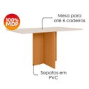 Ver imagem 4 de Mesa de Jantar Tampo sem Vidro 6 Lugares 160x90 cm Helo Freijo Off White Poliman