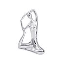 Ver imagem 1 de Escultura Decorativa de Yoga em Porcelana 19,5x16x6 Prata - Gran Belo