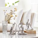 Ver imagem 3 de Escultura Decorativa de Yoga em Porcelana 19,5x16x6 Prata - Gran Belo