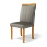 Cadeira Aurora Madeira Maciça Estofada para Mesa de Jantar Veludo Chumbo 109 - 1