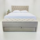 Ver imagem 3 de Kit Baú Gaveta e Cabeceira com Fixação no Box (cama) Cor Bege Claro 140x117cm Tamanho Casal