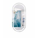 Ver imagem 1 de Espelho Oval Moderno Jateado LED 3 Cores 60x80 cm Touch