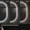 Ver mais imagens de Espelho Oval Moderno Jateado LED 3 Cores 60x80 cm Touch