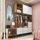 Ver imagem 1 de Guarda-roupa Casal Modulado Infinity 4 Portas 8 Gavetas 100% Mdf Savana/branco Fosco - Genialflex