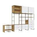 Ver imagem 2 de Guarda-roupa Casal Modulado Infinity 4 Portas 8 Gavetas 100% Mdf Savana/branco Fosco - Genialflex