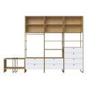 Ver imagem 3 de Guarda-roupa Casal Modulado Infinity 4 Portas 8 Gavetas 100% Mdf Savana/branco Fosco - Genialflex