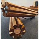 Ver imagem 4 de 3 Pendente Luminária Madeira 33cm para Bancada