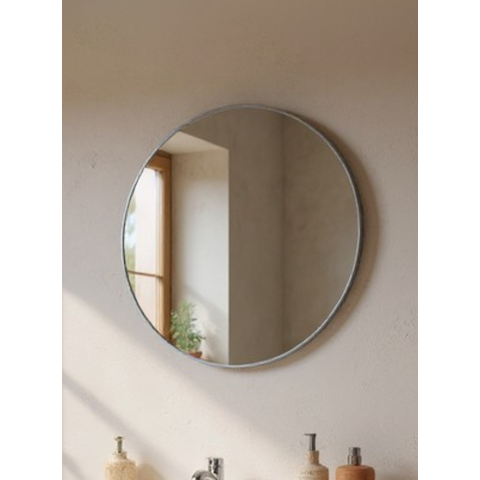 Espelho para Banheiro Redondo 60cm Mdf Branco - On Móveis