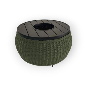 Mesa de Centro Champanheira em Alumínio e Corda Náutica