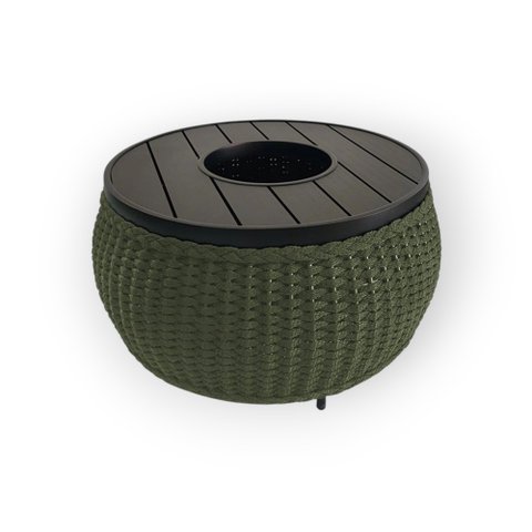 Mesa de Centro Champanheira em Alumínio e Corda Náutica