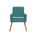 Ver imagem 2 de Poltrona Cadeira Decorativa c/ Costas Vazadas Camila Pés Palito Suede Azul Turquesa - LM DECOR